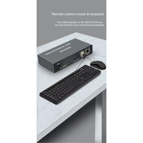 Prolongateur KVM HDMI USB 50&nbsp;m via un seul câble Ethernet Cat5e/6 pour CCTV PC Portable à usage professionnel à domicile