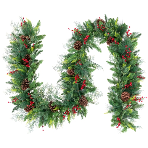 Mixed Pine with Berries Artificial Christmas Garland - 10' x 15" - Unlit