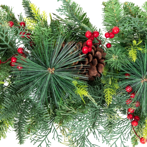 Mixed Pine with Berries Artificial Christmas Garland - 10' x 15" - Unlit