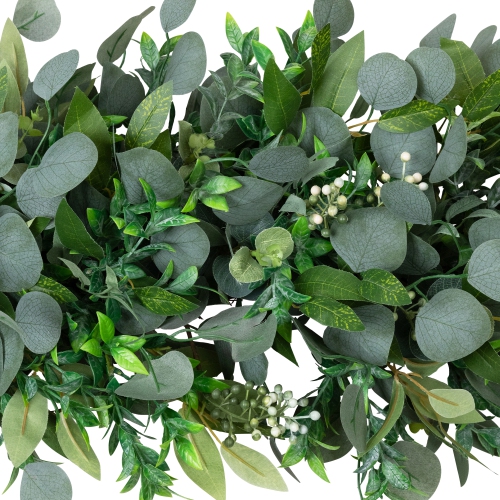 Silver Dollar and Seeded Eucalyptus Artificial Christmas Garland - 10' x 15" - Unlit