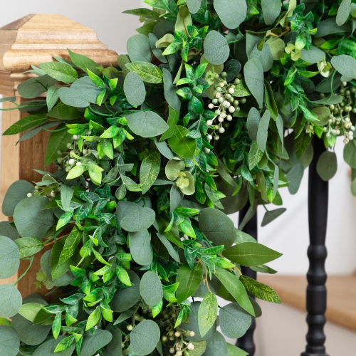 Silver Dollar and Seeded Eucalyptus Artificial Christmas Garland - 10' x 15" - Unlit