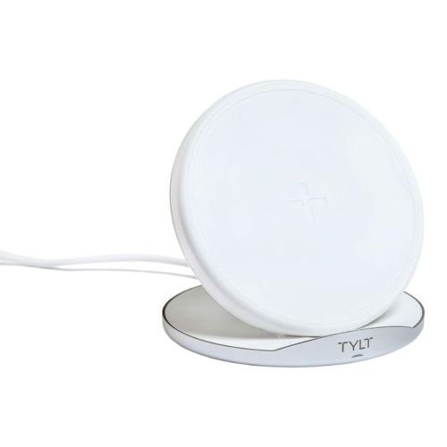 Tylt Crest Convertible Pad + Stand | Fastest Wireless Charger | Converts From Pad To Stand - Color: White