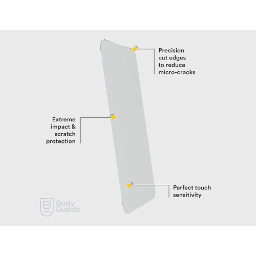 Protecteur d'écran en verre trempé Pure 3 5X plus robuste de BodyGuardz pour iPhone 14 Pro
