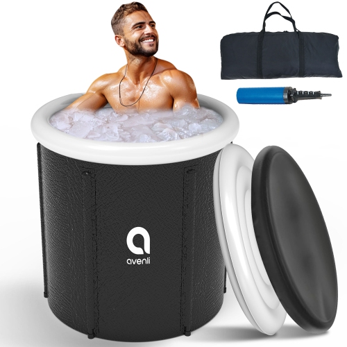Avenli Portable Ice Bath Tub | Expanded size Φ 31.5"×31.5" |310L Capacity | Cold Plunge Tub for Recovery | Muscle Relief | Cold Therapy | Easy Setup