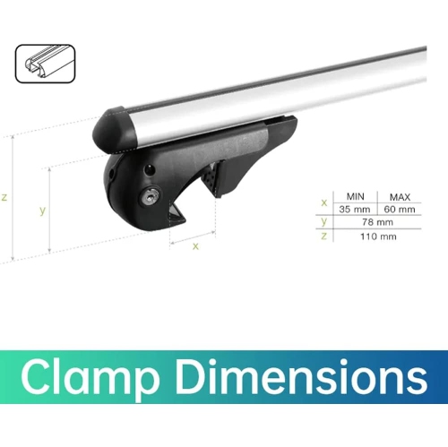 Stanz Roof Rack Crossbars 54 in Aero Aluminum Cross Bars Raised Side Rail Gap Needed - Mounts to The Rooftop of Your Car or SUV