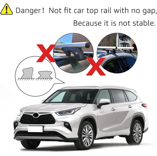 Stanz Roof Rack Crossbars 54 in Aero Aluminum Cross Bars Raised Side Rail Gap Needed - Mounts to The Rooftop of Your Car or SUV