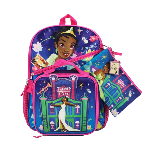 BIOWORLD  Disney Princess Tiana's Place 5 Piece 16" Kids Backpack Set