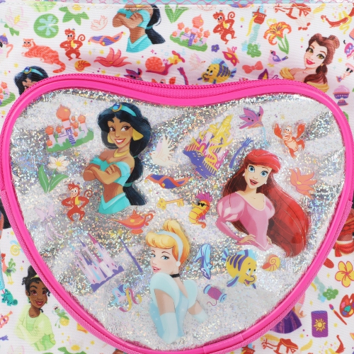 Disney Princess 3 Piece 15" Kids Drawstring Beach Backpack Set