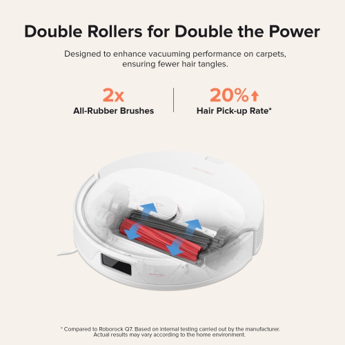 Aspirateur robot-vadrouille Q8 Max+ avec évitement d’obstacles, navigation intelligente, station d’accueil à vidage automatique, brosse à double