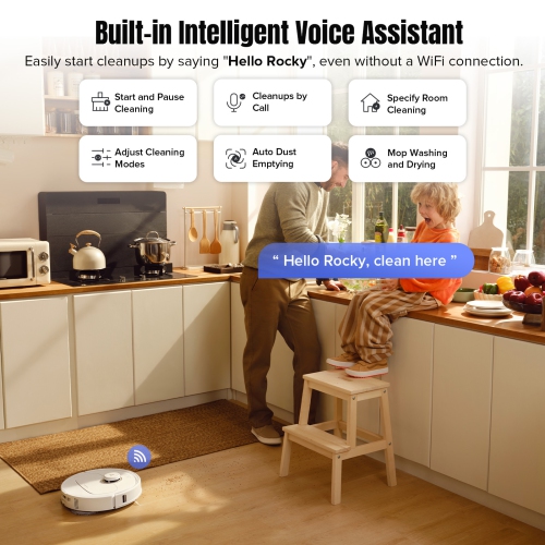 Aspirateur robo-vadrouille Qrevo MaxV de Roborock, conception FlexiArm, re-lavage à eau chaude, séchage et levage automatiques, assistant vocal