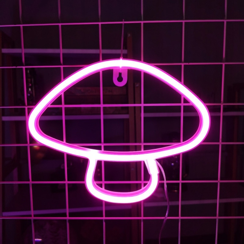 1-pcs Neon Sign, Mushroom Neon Sign LED Neon Light Night Lamp USB Battery Powered Led Neon Light Sign,Valentine's Day Decor, Bedroom, Bars, Shops,