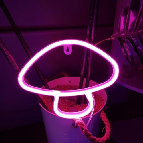 1-pcs Neon Sign, Mushroom Neon Sign LED Neon Light Night Lamp USB Battery Powered Led Neon Light Sign,Valentine's Day Decor, Bedroom, Bars, Shops,