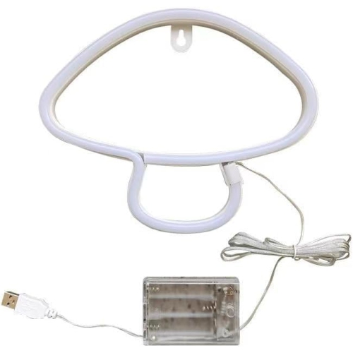 1-pcs Neon Sign, Mushroom Neon Sign LED Neon Light Night Lamp USB Battery Powered Led Neon Light Sign,Valentine's Day Decor, Bedroom, Bars, Shops,