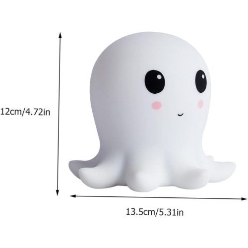 1-pcs Octopus Silicone Lamp Nightlight Decor Night Light Creative Octopus Shaped Light Lovely Octopus Shaped Night Lamp Small USB Night Lamp White