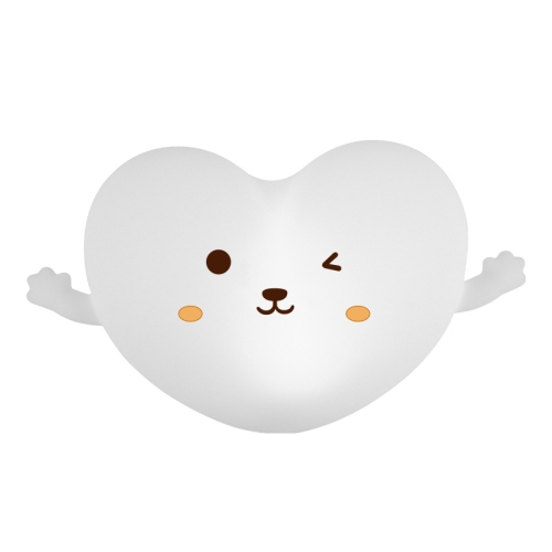 OLLNY DECOR  1-PCs Night Light-Eye Protection Night Light Silicone Heart-Shaped Rechargeable Night Light \w Flicker-Free Eye Protection Touch Control