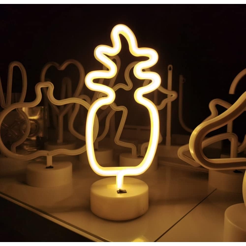 1-pcs Neon Sign, Pineapple Neon Sign LED Neon Light Night Lamp USB Battery Powered Led Neon Light Sign Bedroom Wall Decor