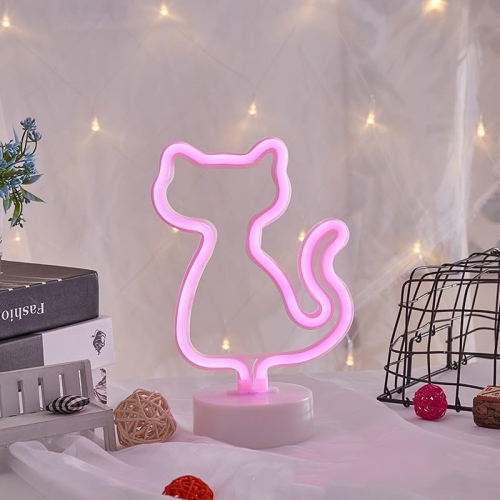 1-pcs Neon Night Light,Cat Neon Signs,LED Neon Light Sign with Holder Base,for Home Party Living Room Bedroom Party Children Kids Gifts