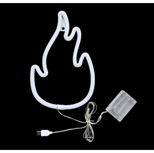 1-pcs Neon Sign, Flame Neon Sign LED Neon Light Night Lamp USB Battery Powered Led Neon Light Sign Bedroom Wall Decor
