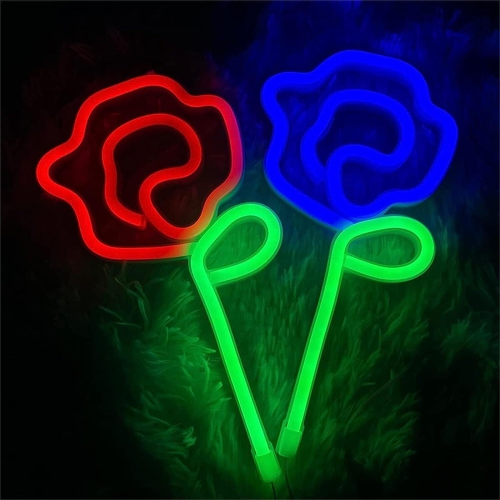 1-pcs Flower Customizable LED Neon Sign,Night Lights Signboard, 28X14cm