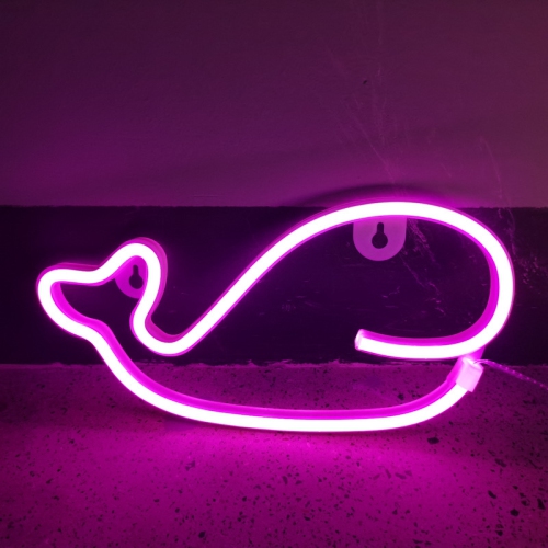 Enseigne néon baleine 1 pièces, décoration murale néon LED, pour décoration murale Chambre de jeu Jeu Chambre de garçon Grand cadeau pour enfant,