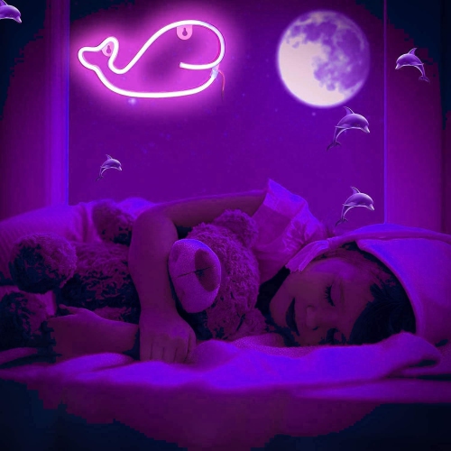 Enseigne néon baleine 1 pièces, décoration murale néon LED, pour décoration murale Chambre de jeu Jeu Chambre de garçon Grand cadeau pour enfant,