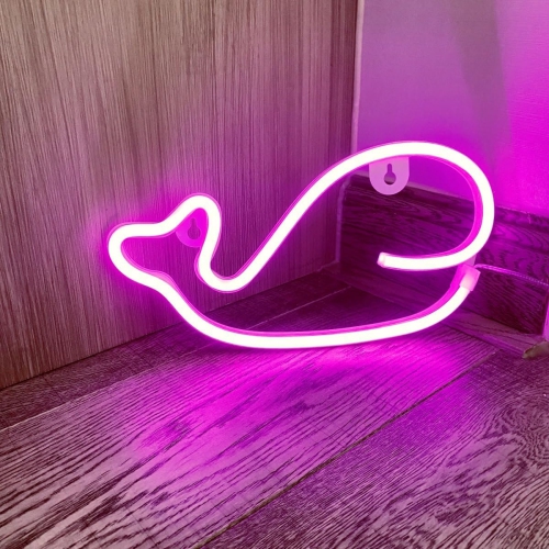 Enseigne néon baleine 1 pièces, décoration murale néon LED, pour décoration murale Chambre de jeu Jeu Chambre de garçon Grand cadeau pour enfant,