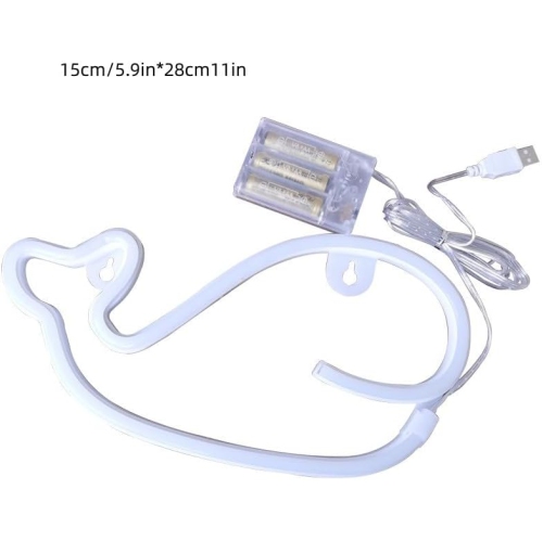 Enseigne néon baleine 1 pièces, décoration murale néon LED, pour décoration murale Chambre de jeu Jeu Chambre de garçon Grand cadeau pour enfant,