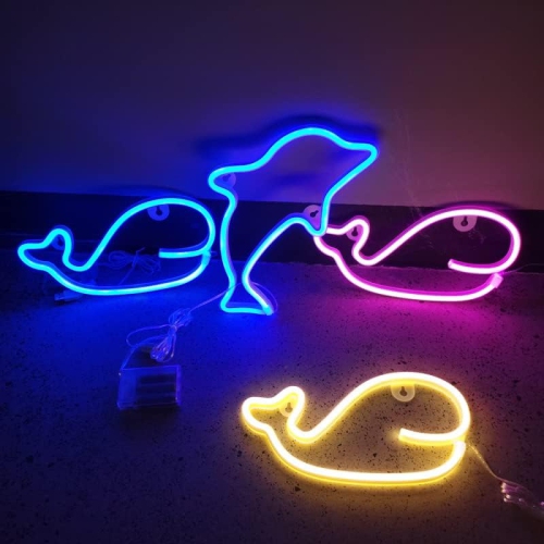 Enseigne néon baleine 1 pièces, décoration murale néon LED, pour décoration murale Chambre de jeu Jeu Chambre de garçon Grand cadeau pour enfant,