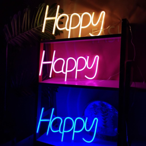 Affiche néon 1 pièces, panneau néon LED lampe de nuit lumière au néon USB Lampe de nuit à DEL alimentée par piles, décoration murale de chambre à