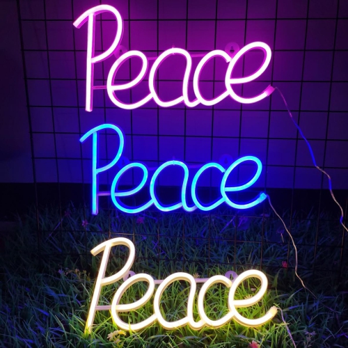 Affiche néon en 1 pièces, panneau néon en forme de tête de vache LED Lampe de nuit USB Lampe de nuit à DEL alimentée par piles, éclairage au néon,