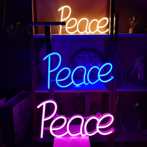 Affiche néon en 1 pièces, panneau néon en forme de tête de vache LED Lampe de nuit USB Lampe de nuit à DEL alimentée par piles, éclairage au néon,