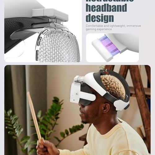 Prime made VR Head Strap Compatible for Quest 3S,Strap Accessories with Head Cushion, Upgarde Elite Strap Comfortable Protective Reduce Pressure –