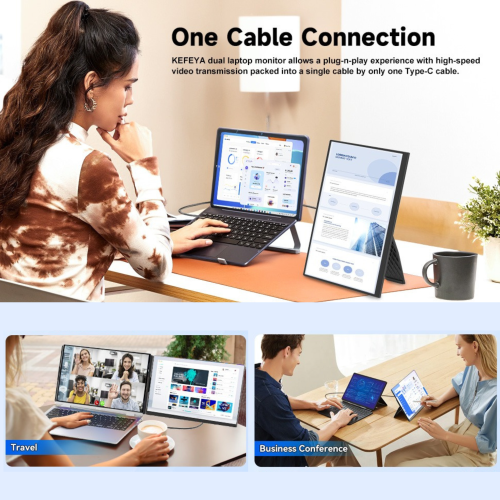 Moniteur portatif TUTT de 15 6 po | Prolongateur d'écran FHD IPS multiposition | USB-C et HDMI, haut-parleurs intégrés, P5