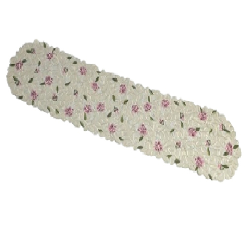 Chemin de table rectangulaire brodé rose lilas Cottage, 14 par 69&nbsp;po Décor lin de table, résistance à l'eau, lavable à la machine
