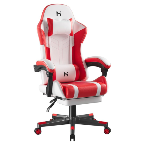 HLDIRECT Gaming Chair, Ergonomic Gaming Chairs for Adults, Video Game Chair with Footrest, Gamer Computer Chair with Highback Headrest and Lumbar Sup