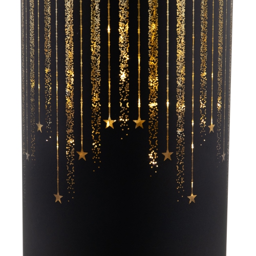 LED Lighted Glass Candle with Stars Christmas Decoration - 8" - Small