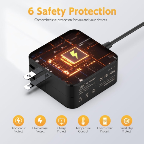 Chargeur 45&nbsp;W d'Oececa pour portable Vivobook 14 15 17 F415 F415E F510U F510UA F512JA 512&nbsp;J d'Asus; ZenBook UX330 UX330U UX360 UX360C UX305