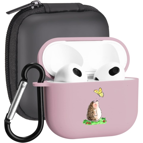 MAYCARI  Compatible With Airpods 3Rd Generation Case, Cute Airpods 3 Case Cover Hedgehog And Butterfly Printed