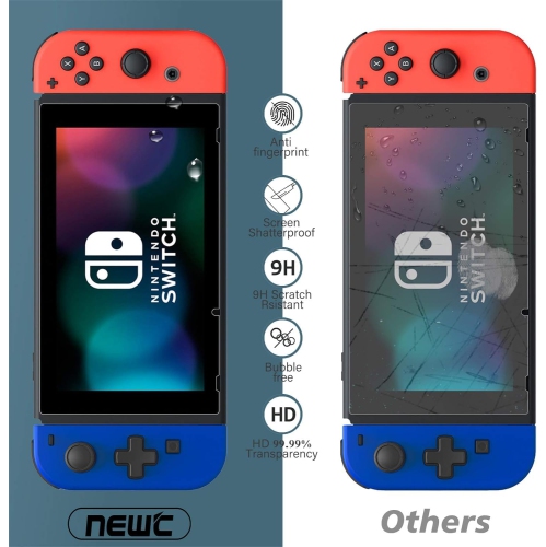 Paquet de 3 protecteurs d'écran pour Nintendo Switch, étuis antirayures, sans bulles