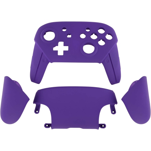 Purple Faceplate Backplate Handles for Nintendo Switch Pro Controller, Soft Touch DIY Replacement Grip