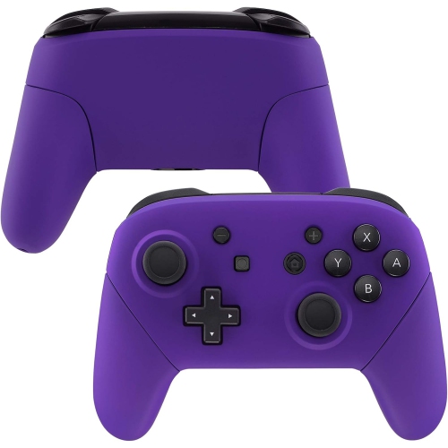 Purple Faceplate Backplate Handles for Nintendo Switch Pro Controller, Soft Touch DIY Replacement Grip