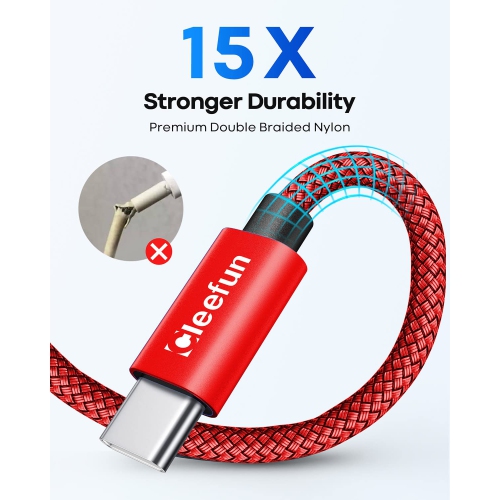 Câble USB-C [6&nbsp;pi, paquet de 5], câble de type C à chargement rapide, câble de chargement rapide USB à USB-C pour iPhone 15 Pro