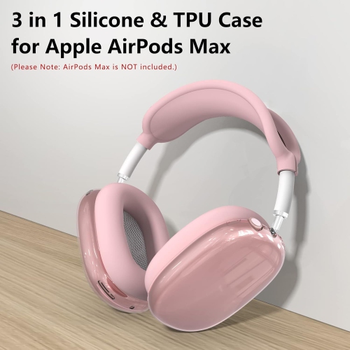 Silicone Case Cover for AirPods Max Headphones, Clear Soft TPU Ear Cups Cover/Ear Pad Case Cover/Head Cover