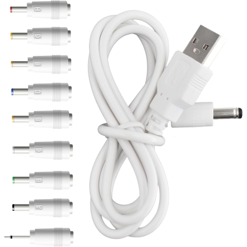 BOEEA  5V Dc Power Cord Replacement Charger, USB to Dc Plug Charging Cord With 9 Connectors Adapters for Moon Lamp, Mage