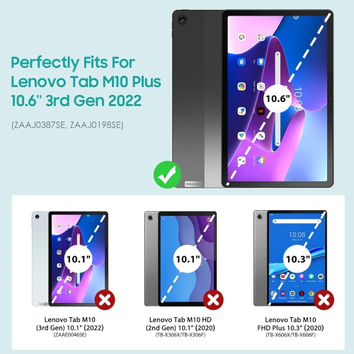 for Lenovo Tab M10 Plus Case, Ultra Slim Stand Hard Back Shell Cover Case for Lenovo Tab M10 Plus 3rd Gen 10.6