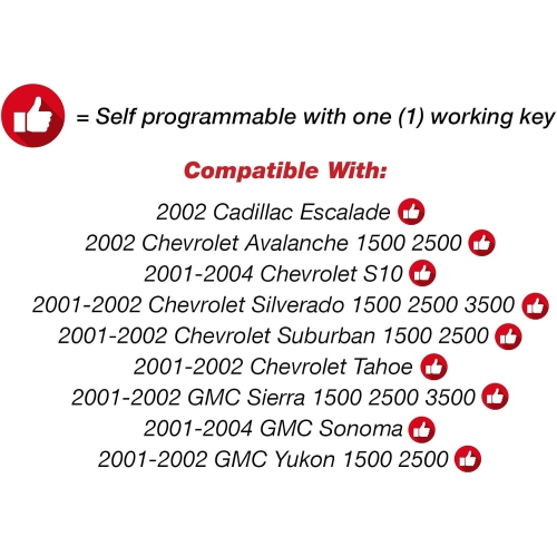 2 Replacement 3 Button Keyless Entry Remote Control Key Fob for 15042968