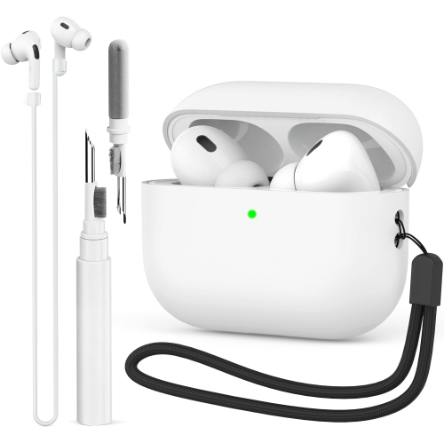 Silicone Case Compatible with AirPods Pro 2nd Generation Cover AirPods Pro 2 Case with Magnetic Anti-Lost Strap