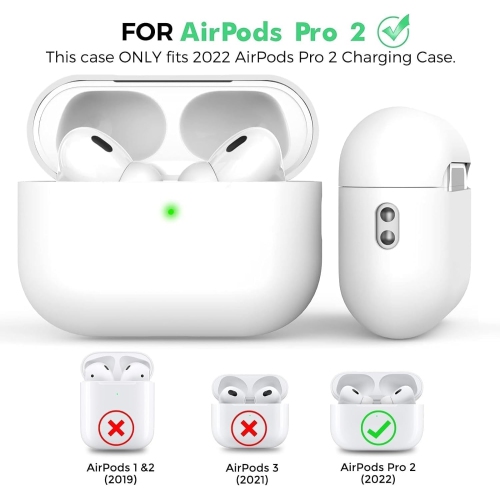 Silicone Case Compatible with AirPods Pro 2nd Generation Cover AirPods Pro 2 Case with Magnetic Anti-Lost Strap