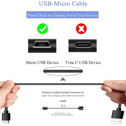 PS4 Controller Wire, ro USB Cable Controller Charging Cable for Sony Playstation 4 Dualshock 4 PS4 Slim/Pro,ro