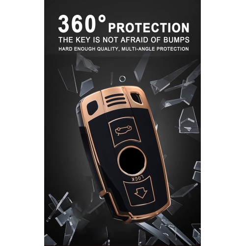 TPU Key Fob Bag Car Key Pod Case Compatible with BMW 1 3 5 Series E90 E92 E93 X5 X6 Z4 E90 Anti-Scratched Key